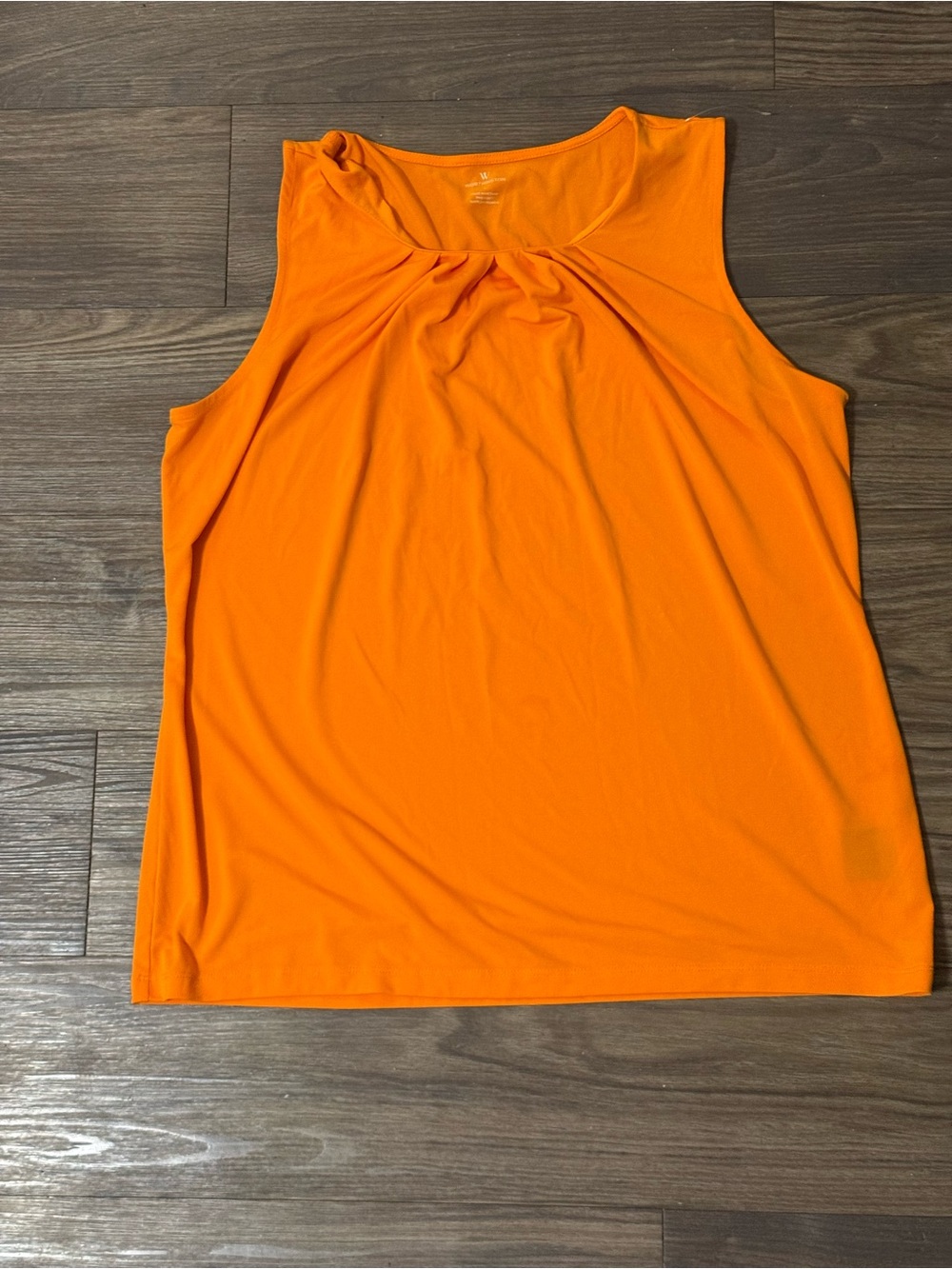 Worthington Bright Orange Sleeveless Twist-Neck Tank